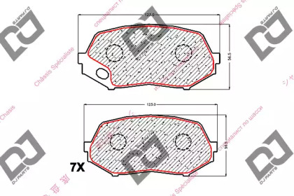 Комплект тормозных колодок DJ PARTS BP1807